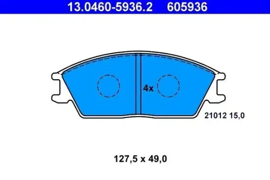 Bremsbelagsatz, Scheibenbremse Vorderachse ATE 13.0460-5936.2 Bild Bremsbelagsatz, Scheibenbremse Vorderachse ATE 13.0460-5936.2