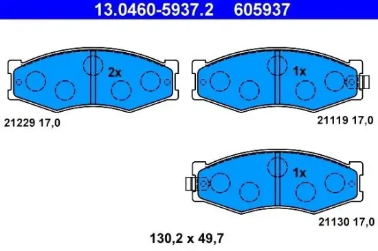 Bremsbelagsatz, Scheibenbremse ATE 13.0460-5937.2 Bild Bremsbelagsatz, Scheibenbremse ATE 13.0460-5937.2