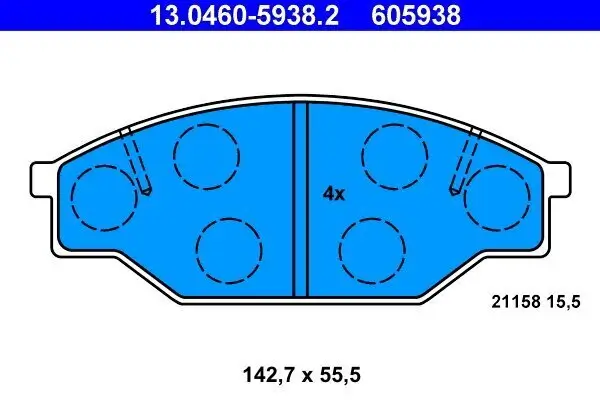 Bremsbelagsatz, Scheibenbremse ATE 13.0460-5938.2