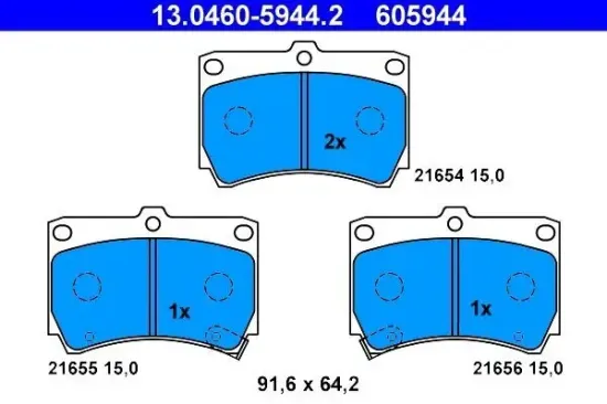 Bremsbelagsatz, Scheibenbremse ATE 13.0460-5944.2 Bild Bremsbelagsatz, Scheibenbremse ATE 13.0460-5944.2