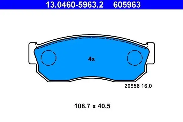 Bremsbelagsatz, Scheibenbremse Vorderachse ATE 13.0460-5963.2