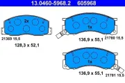 Bremsbelagsatz, Scheibenbremse Vorderachse ATE 13.0460-5968.2