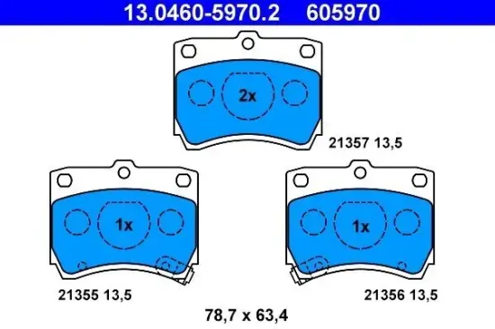 Bremsbelagsatz, Scheibenbremse ATE 13.0460-5970.2 Bild Bremsbelagsatz, Scheibenbremse ATE 13.0460-5970.2