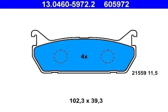 Bremsbelagsatz, Scheibenbremse ATE 13.0460-5972.2 Bild Bremsbelagsatz, Scheibenbremse ATE 13.0460-5972.2