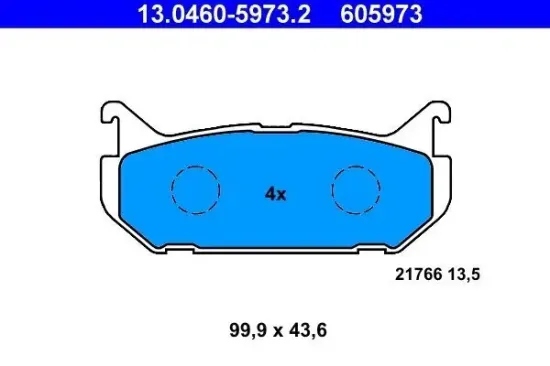 Bremsbelagsatz, Scheibenbremse ATE 13.0460-5973.2 Bild Bremsbelagsatz, Scheibenbremse ATE 13.0460-5973.2