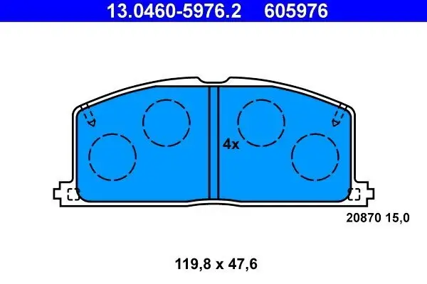 Bremsbelagsatz, Scheibenbremse ATE 13.0460-5976.2