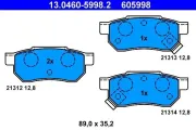 Bremsbelagsatz, Scheibenbremse Hinterachse ATE 13.0460-5998.2