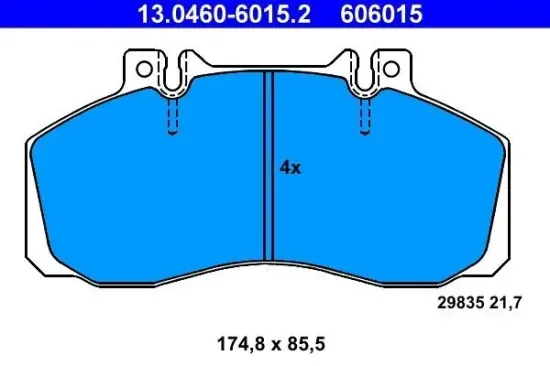 Bremsbelagsatz, Scheibenbremse ATE 13.0460-6015.2 Bild Bremsbelagsatz, Scheibenbremse ATE 13.0460-6015.2