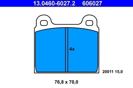 Bremsbelagsatz, Scheibenbremse ATE 13.0460-6027.2 Bild Bremsbelagsatz, Scheibenbremse ATE 13.0460-6027.2