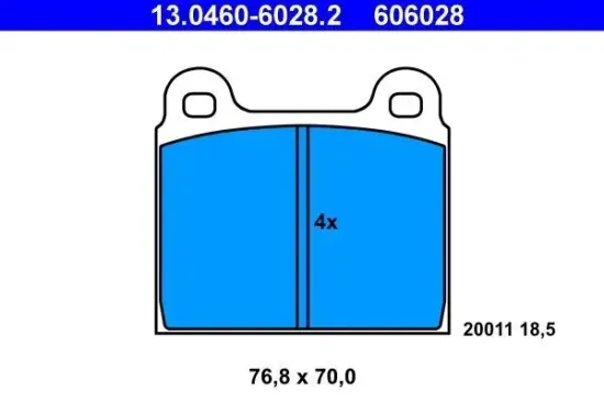 Bremsbelagsatz, Scheibenbremse ATE 13.0460-6028.2 Bild Bremsbelagsatz, Scheibenbremse ATE 13.0460-6028.2