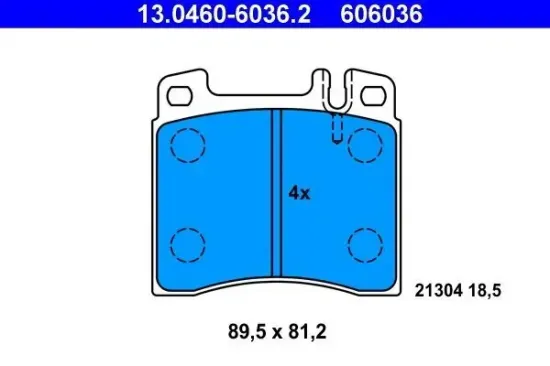 Bremsbelagsatz, Scheibenbremse ATE 13.0460-6036.2 Bild Bremsbelagsatz, Scheibenbremse ATE 13.0460-6036.2