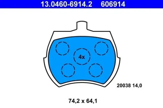 Bremsbelagsatz, Scheibenbremse ATE 13.0460-6914.2 Bild Bremsbelagsatz, Scheibenbremse ATE 13.0460-6914.2