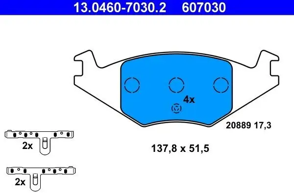 Bremsbelagsatz, Scheibenbremse ATE 13.0460-7030.2