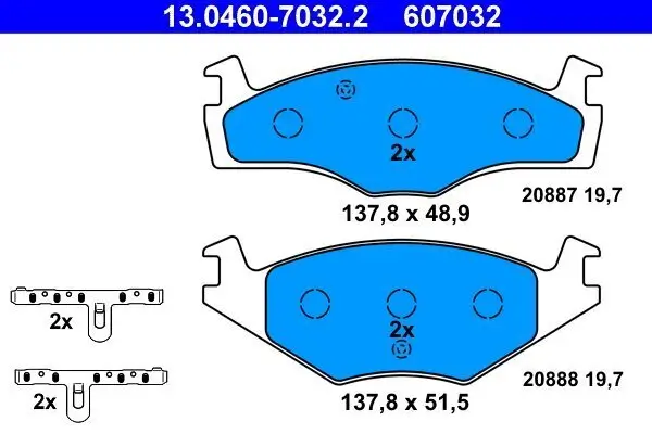 Bremsbelagsatz, Scheibenbremse ATE 13.0460-7032.2