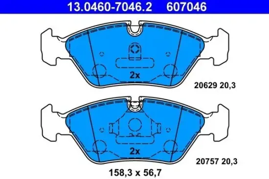 Bremsbelagsatz, Scheibenbremse Vorderachse ATE 13.0460-7046.2 Bild Bremsbelagsatz, Scheibenbremse Vorderachse ATE 13.0460-7046.2