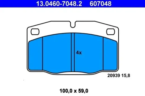 Bremsbelagsatz, Scheibenbremse ATE 13.0460-7048.2 Bild Bremsbelagsatz, Scheibenbremse ATE 13.0460-7048.2