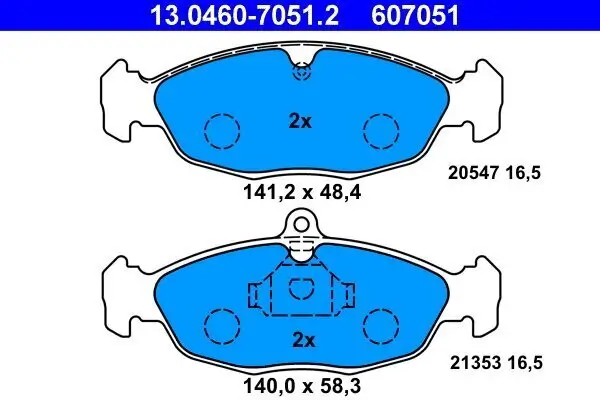 Bremsbelagsatz, Scheibenbremse ATE 13.0460-7051.2