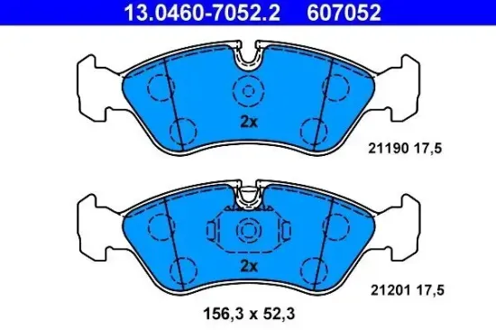 Bremsbelagsatz, Scheibenbremse ATE 13.0460-7052.2 Bild Bremsbelagsatz, Scheibenbremse ATE 13.0460-7052.2