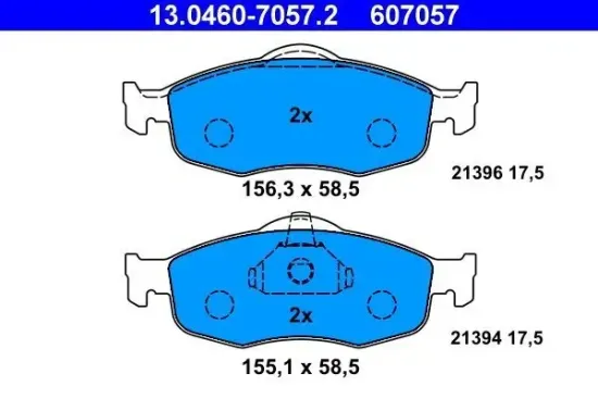 Bremsbelagsatz, Scheibenbremse ATE 13.0460-7057.2 Bild Bremsbelagsatz, Scheibenbremse ATE 13.0460-7057.2