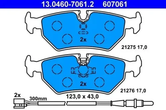 Bremsbelagsatz, Scheibenbremse ATE 13.0460-7061.2 Bild Bremsbelagsatz, Scheibenbremse ATE 13.0460-7061.2