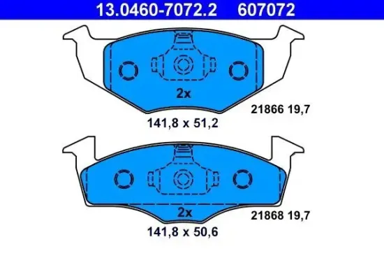 Bremsbelagsatz, Scheibenbremse ATE 13.0460-7072.2 Bild Bremsbelagsatz, Scheibenbremse ATE 13.0460-7072.2