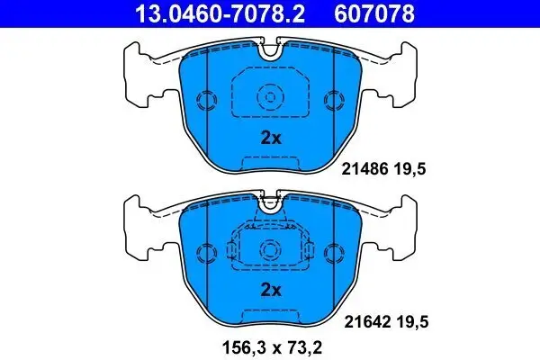 Bremsbelagsatz, Scheibenbremse Vorderachse ATE 13.0460-7078.2