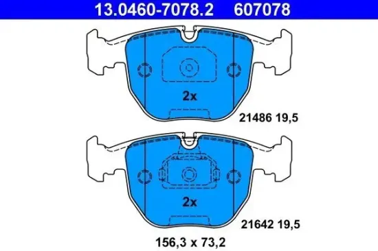 Bremsbelagsatz, Scheibenbremse Vorderachse ATE 13.0460-7078.2 Bild Bremsbelagsatz, Scheibenbremse Vorderachse ATE 13.0460-7078.2