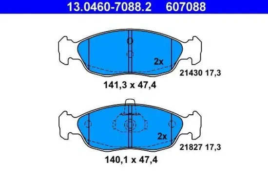 Bremsbelagsatz, Scheibenbremse ATE 13.0460-7088.2 Bild Bremsbelagsatz, Scheibenbremse ATE 13.0460-7088.2