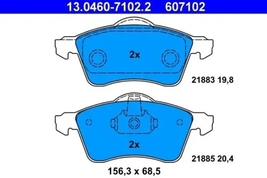 Bremsbelagsatz, Scheibenbremse ATE 13.0460-7102.2 Bild Bremsbelagsatz, Scheibenbremse ATE 13.0460-7102.2