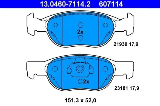 Bremsbelagsatz, Scheibenbremse ATE 13.0460-7114.2 Bild Bremsbelagsatz, Scheibenbremse ATE 13.0460-7114.2