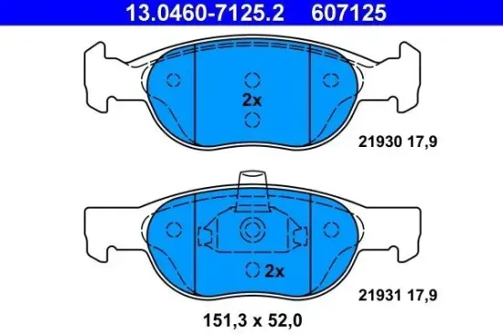 Bremsbelagsatz, Scheibenbremse ATE 13.0460-7125.2 Bild Bremsbelagsatz, Scheibenbremse ATE 13.0460-7125.2