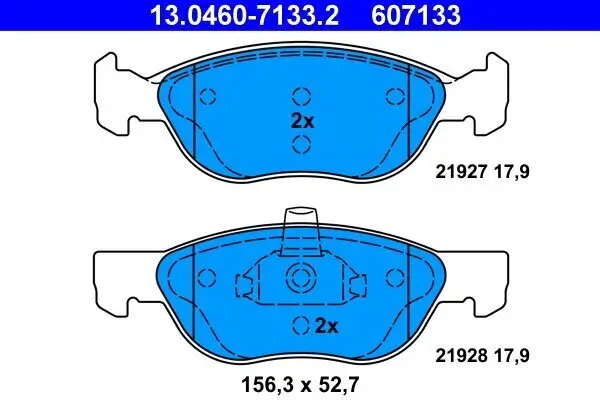 Bremsbelagsatz, Scheibenbremse ATE 13.0460-7133.2 Bild Bremsbelagsatz, Scheibenbremse ATE 13.0460-7133.2