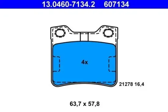 Bremsbelagsatz, Scheibenbremse ATE 13.0460-7134.2 Bild Bremsbelagsatz, Scheibenbremse ATE 13.0460-7134.2