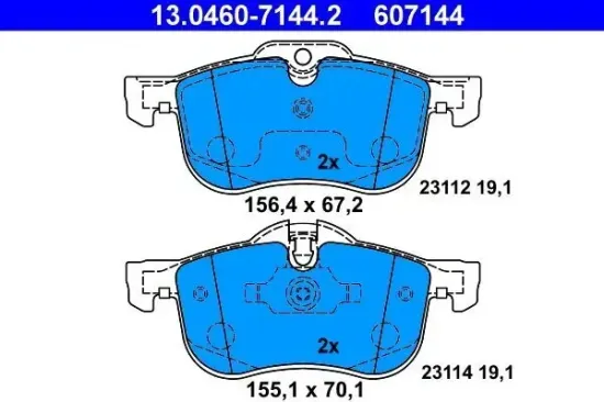 Bremsbelagsatz, Scheibenbremse Vorderachse ATE 13.0460-7144.2 Bild Bremsbelagsatz, Scheibenbremse Vorderachse ATE 13.0460-7144.2