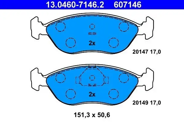 Bremsbelagsatz, Scheibenbremse ATE 13.0460-7146.2