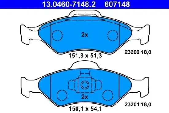 Bremsbelagsatz, Scheibenbremse ATE 13.0460-7148.2 Bild Bremsbelagsatz, Scheibenbremse ATE 13.0460-7148.2