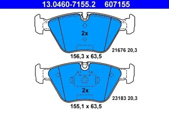 Bremsbelagsatz, Scheibenbremse Vorderachse ATE 13.0460-7155.2 Bild Bremsbelagsatz, Scheibenbremse Vorderachse ATE 13.0460-7155.2