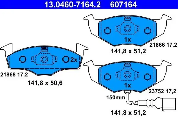 Bremsbelagsatz, Scheibenbremse ATE 13.0460-7164.2