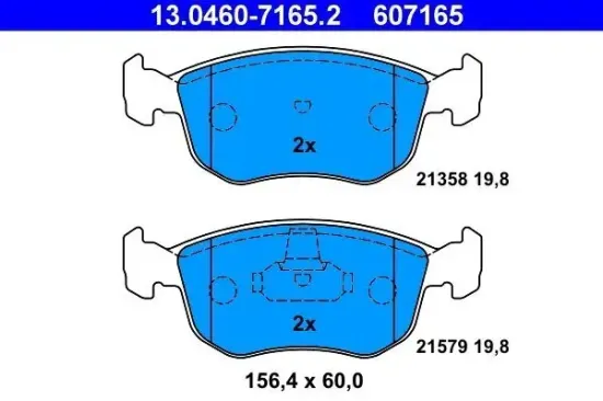 Bremsbelagsatz, Scheibenbremse ATE 13.0460-7165.2 Bild Bremsbelagsatz, Scheibenbremse ATE 13.0460-7165.2