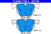Bremsbelagsatz, Scheibenbremse Hinterachse ATE 13.0460-7168.2
