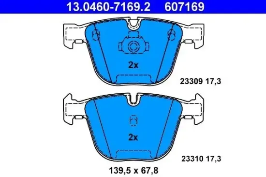 Bremsbelagsatz, Scheibenbremse ATE 13.0460-7169.2 Bild Bremsbelagsatz, Scheibenbremse ATE 13.0460-7169.2