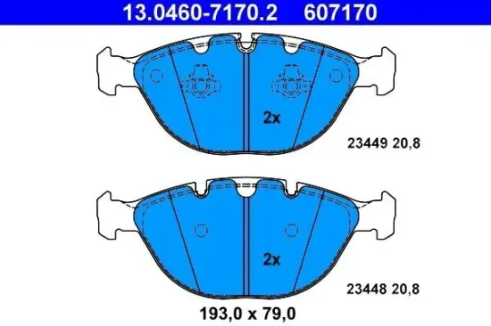 Bremsbelagsatz, Scheibenbremse Vorderachse ATE 13.0460-7170.2 Bild Bremsbelagsatz, Scheibenbremse Vorderachse ATE 13.0460-7170.2