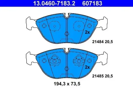 Bremsbelagsatz, Scheibenbremse ATE 13.0460-7183.2 Bild Bremsbelagsatz, Scheibenbremse ATE 13.0460-7183.2