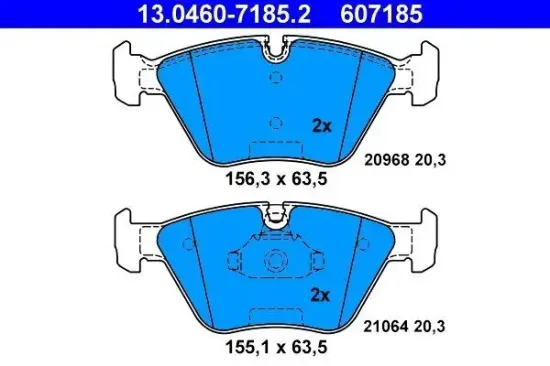 Bremsbelagsatz, Scheibenbremse Vorderachse ATE 13.0460-7185.2 Bild Bremsbelagsatz, Scheibenbremse Vorderachse ATE 13.0460-7185.2
