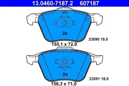 Bremsbelagsatz, Scheibenbremse ATE 13.0460-7187.2 Bild Bremsbelagsatz, Scheibenbremse ATE 13.0460-7187.2