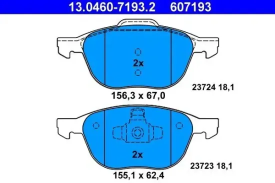 Bremsbelagsatz, Scheibenbremse ATE 13.0460-7193.2 Bild Bremsbelagsatz, Scheibenbremse ATE 13.0460-7193.2