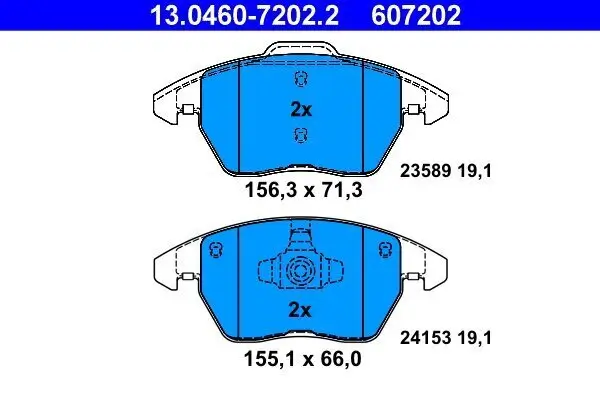 Bremsbelagsatz, Scheibenbremse ATE 13.0460-7202.2