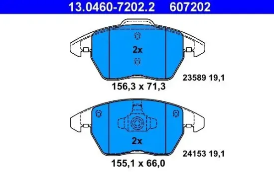 Bremsbelagsatz, Scheibenbremse ATE 13.0460-7202.2 Bild Bremsbelagsatz, Scheibenbremse ATE 13.0460-7202.2