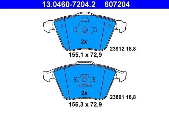 Bremsbelagsatz, Scheibenbremse ATE 13.0460-7204.2 Bild Bremsbelagsatz, Scheibenbremse ATE 13.0460-7204.2