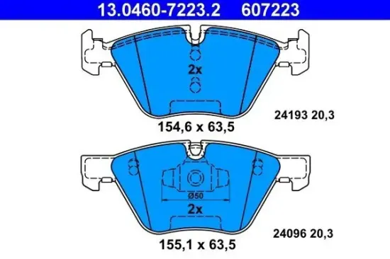 Bremsbelagsatz, Scheibenbremse Vorderachse ATE 13.0460-7223.2 Bild Bremsbelagsatz, Scheibenbremse Vorderachse ATE 13.0460-7223.2